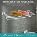 Gloxy Icon Shape Stainless Steel Chrome Finsih Cloth Rack For Bathroom with Towel Hanger-24 Inch