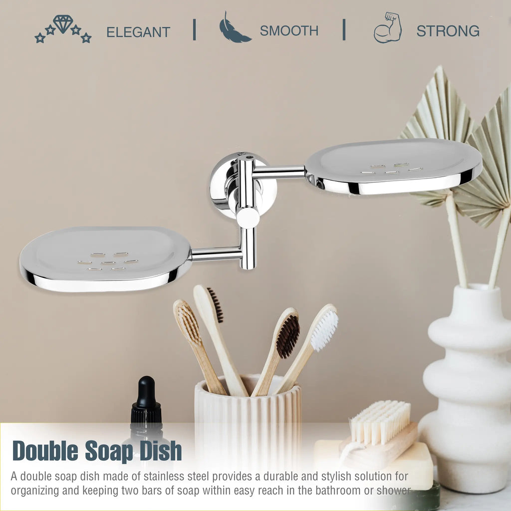 Gloxy Care Shape Stainless Steel 304 Grade Chrome Finish Wall Mounted Soap Holder