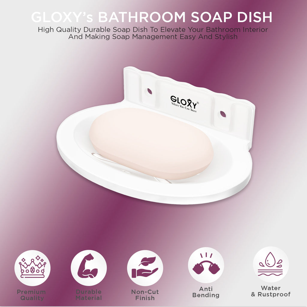 Gloxy Oval Shape Acrylic Matt Finish Shower Soap Holder