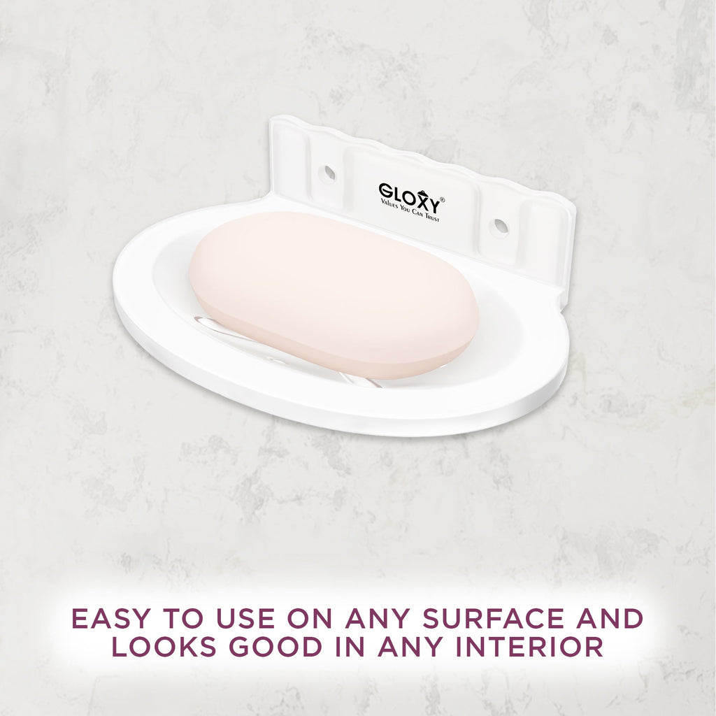 Gloxy Oval Shape Acrylic Matt Finish Shower Soap Holder