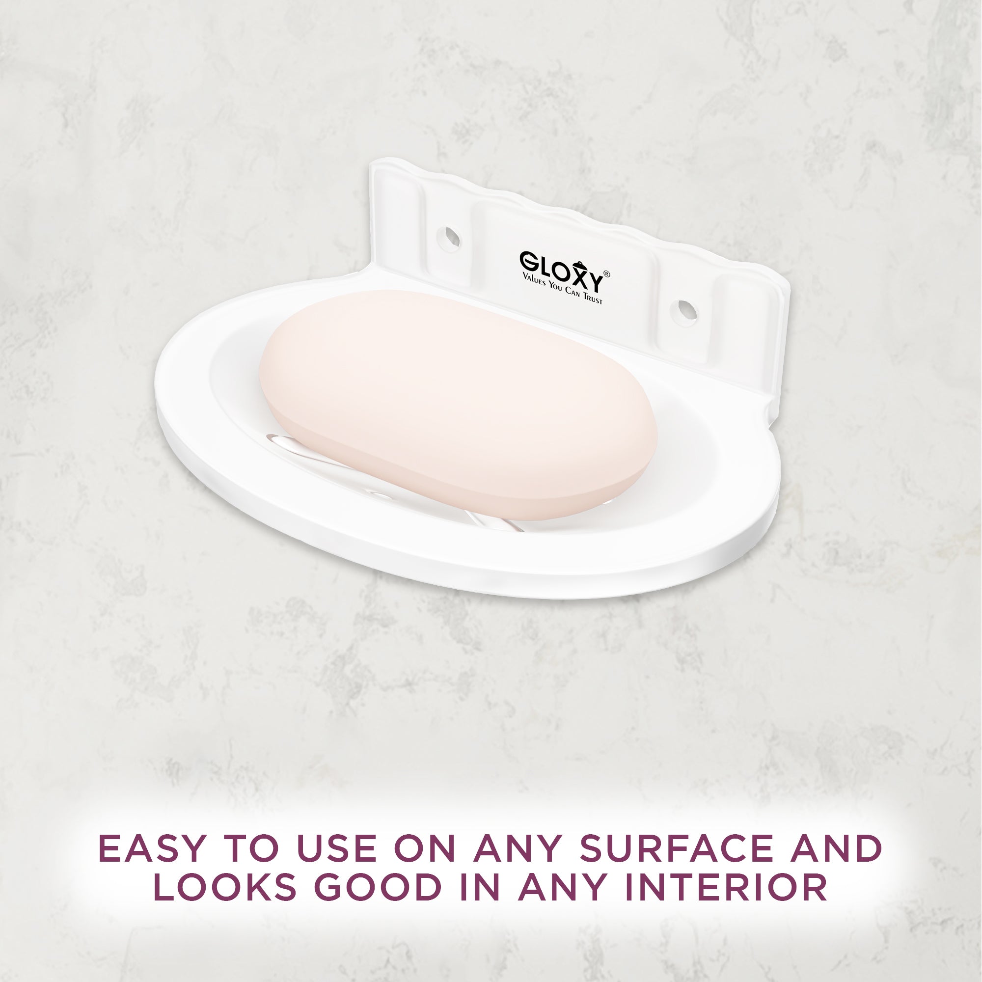 Gloxy Oval Shape Acrylic Matt Finish Shower Soap Holder