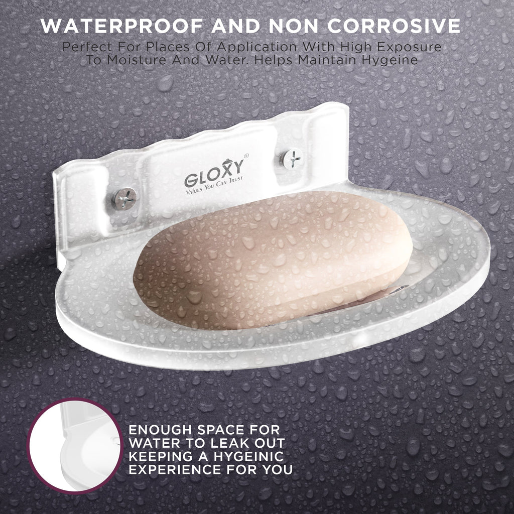 Gloxy Oval Shape Acrylic Matt Finish Shower Soap Holder