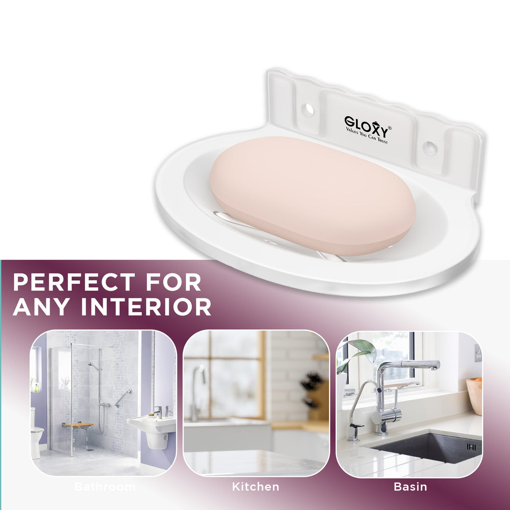 Gloxy Oval Shape Acrylic Matt Finish Shower Soap Holder