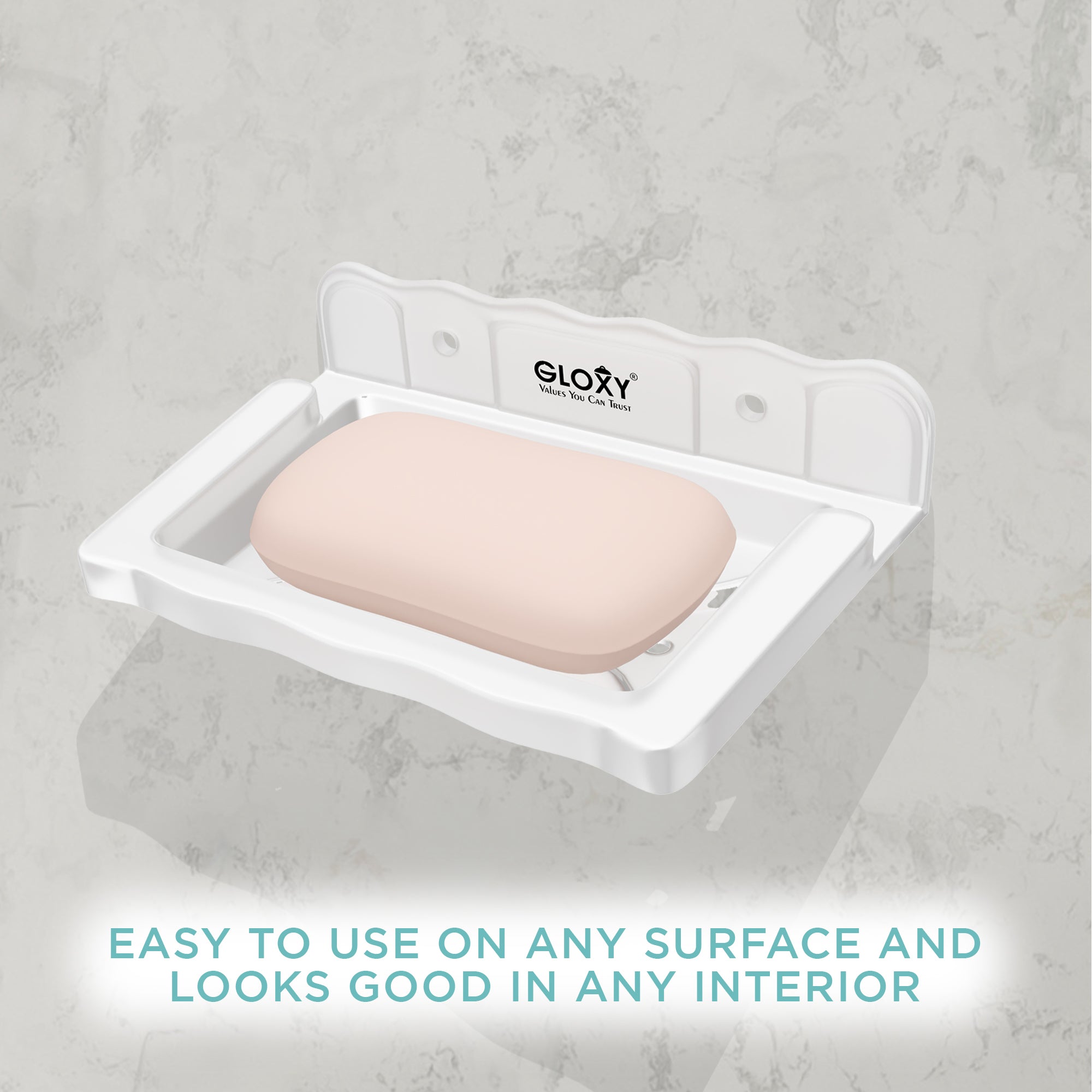 Gloxy Acrylic Matt Finish Single Soap Dish Wall Mount