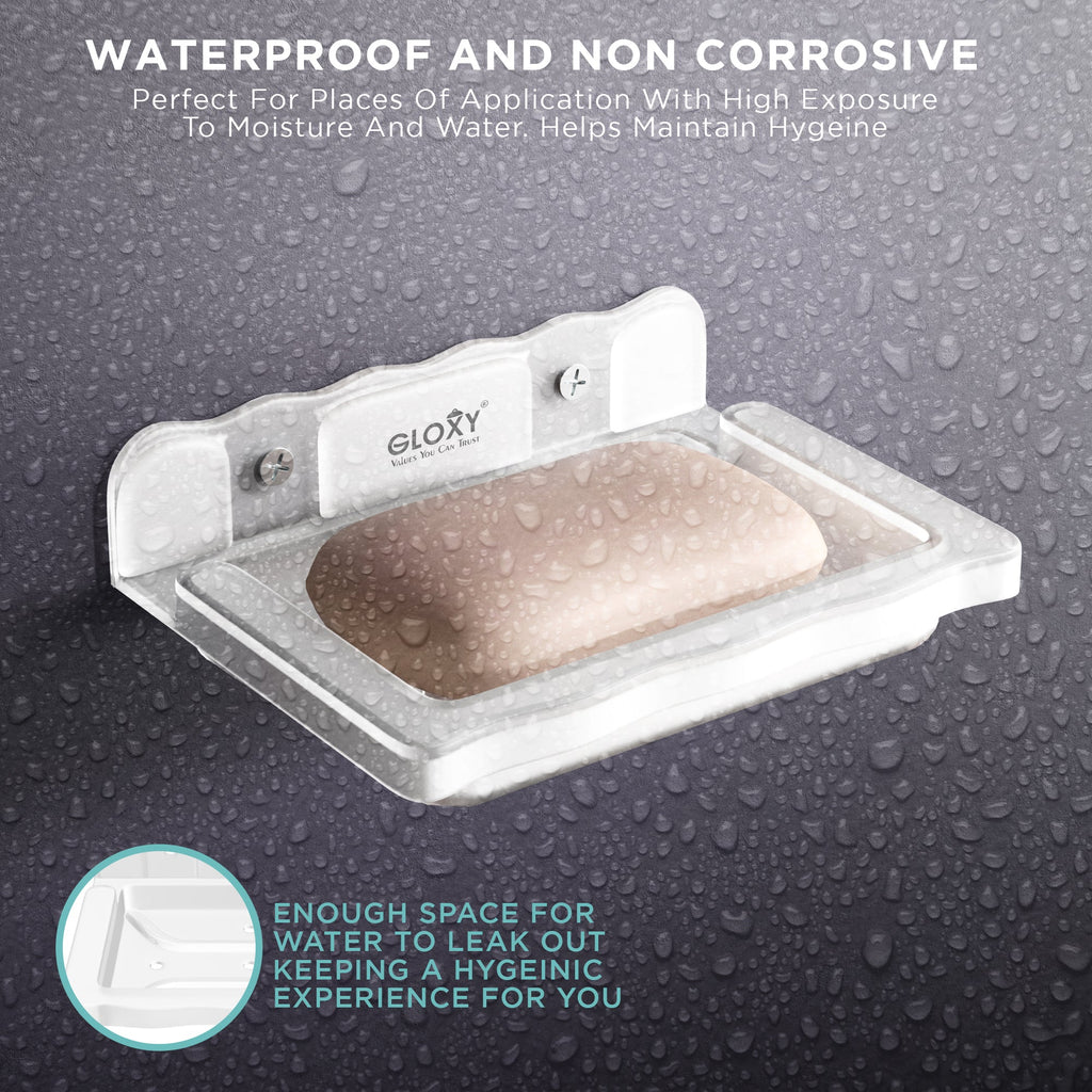 Gloxy Acrylic Matt Finish Single Soap Dish Wall Mount