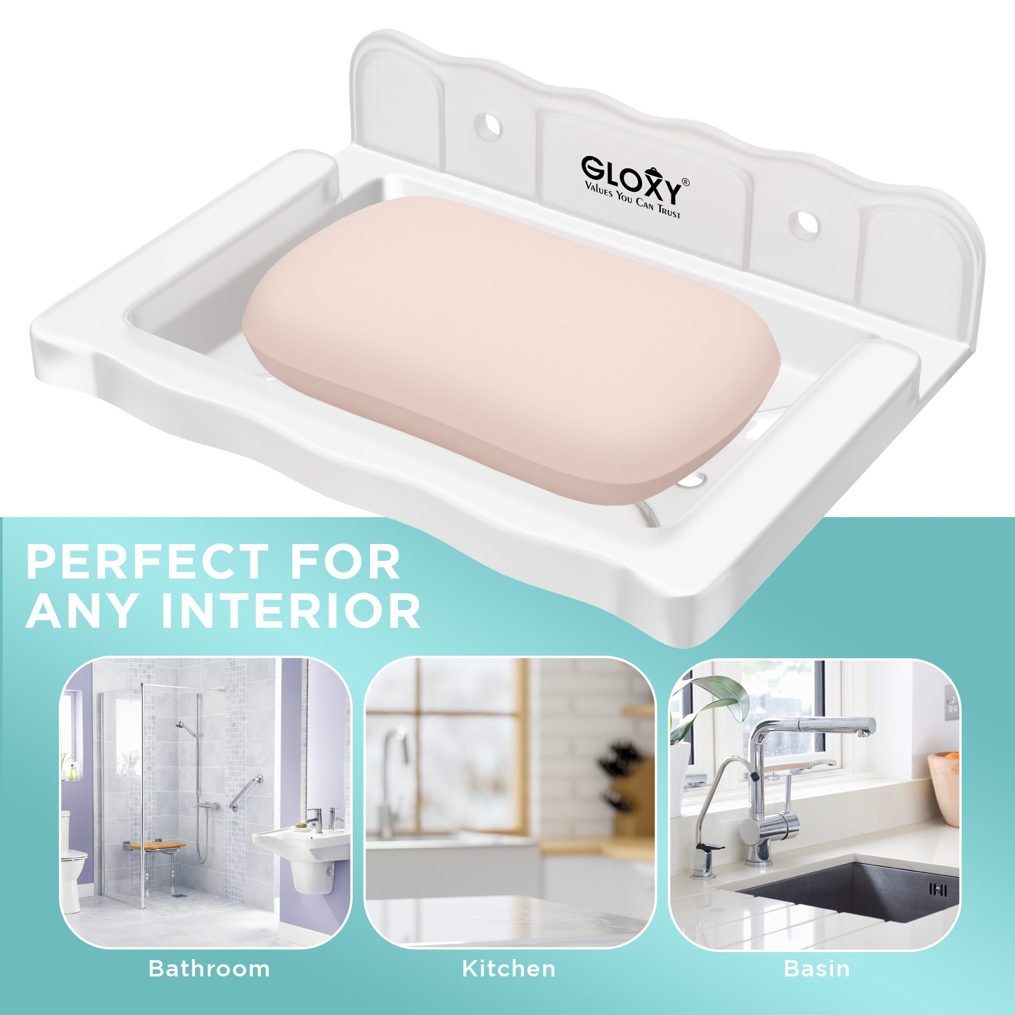 Gloxy Acrylic Matt Finish Single Soap Dish Wall Mount