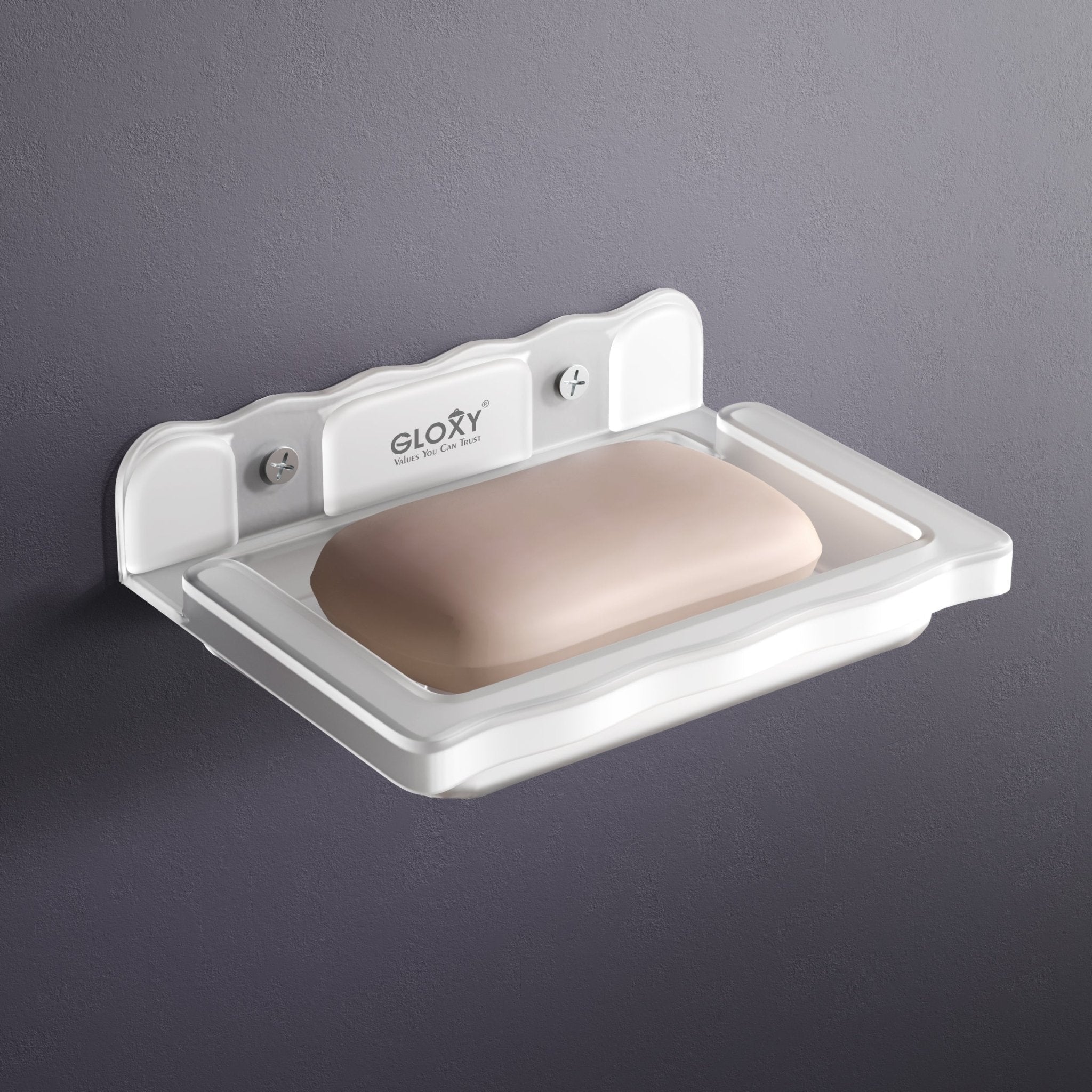 Gloxy Acrylic Matt Finish Single Soap Dish Wall Mount