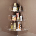 Gloxy Acrylic 3-Layer Transparent Finish Bathroom Corner Organizer Wall Shelf