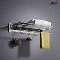 Wall Mounted 24 Inch Stainless Steel Folding Towel Rack for Bathroom- by GLOXY