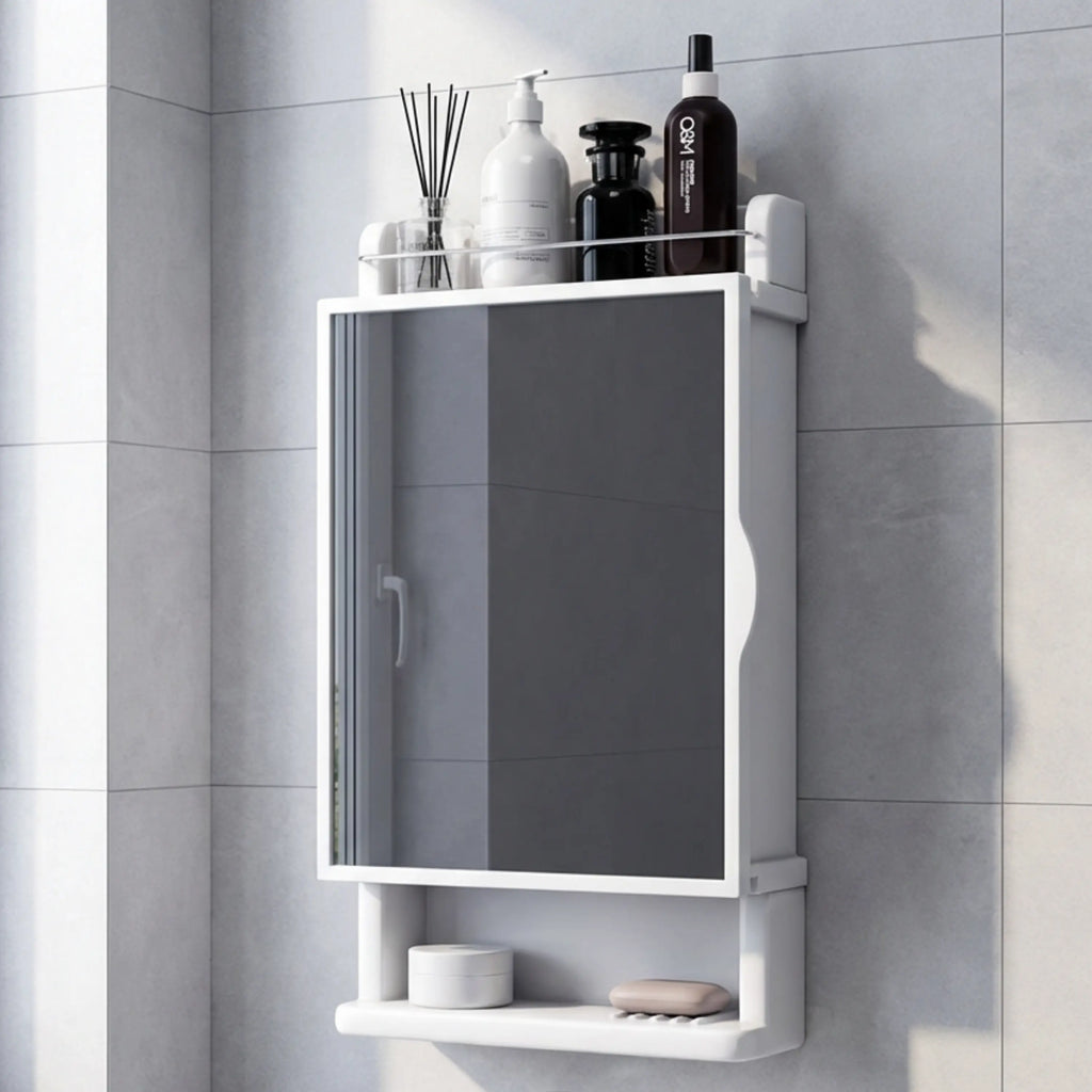 Unbreakable Wall-Mounted Plastic Bathroom Cabinet with Mirror– GLOXY®