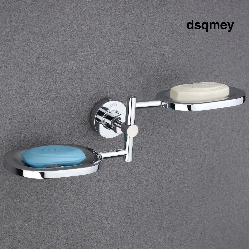 Gloxy Care Shape Stainless Steel 304 Grade Chrome Finish Wall Mounted Soap Holder - Double Soap Dish