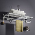 Gloxy Chrome Finsih Stainless Steel Towel Hanger With Folding Bar  -24 Inch