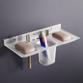 Gloxy Acrylic Matt Finish Plastic Soap Holder With Toothbrush & Toothpaste Holder