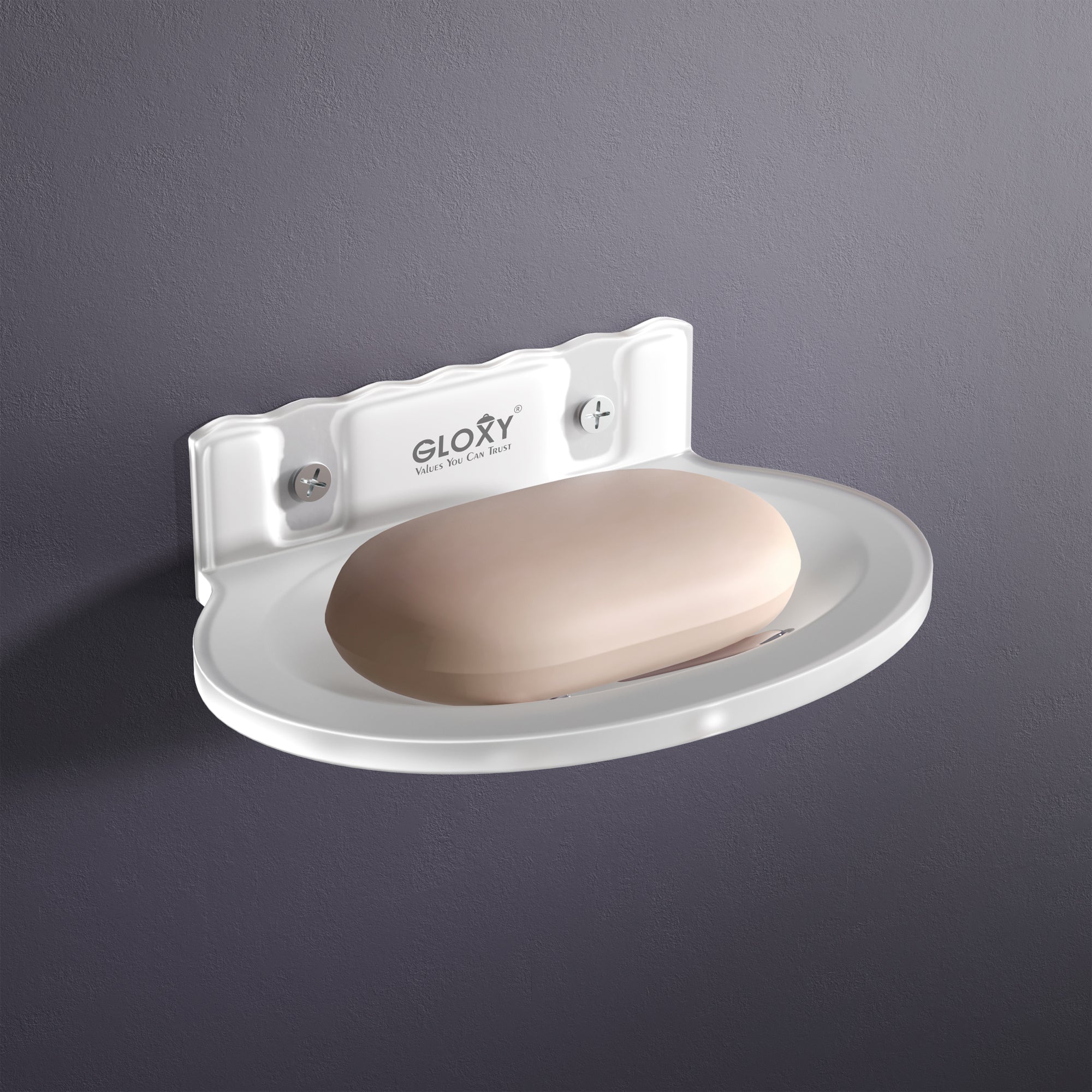 Gloxy Oval Shape Acrylic Matt Finish Shower Soap Holder