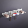 Gloxy Acrylic Matt Finish Plastic Soap Dish Holder With Toothbrush & Toothpaste Holder