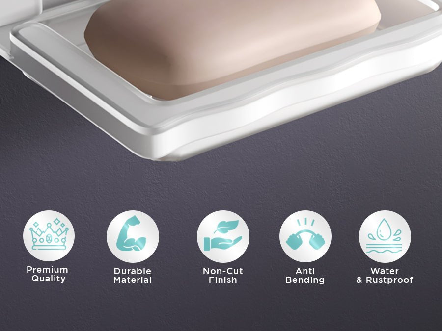 Gloxy Acrylic Matt Finish Single Soap Dish Wall Mount